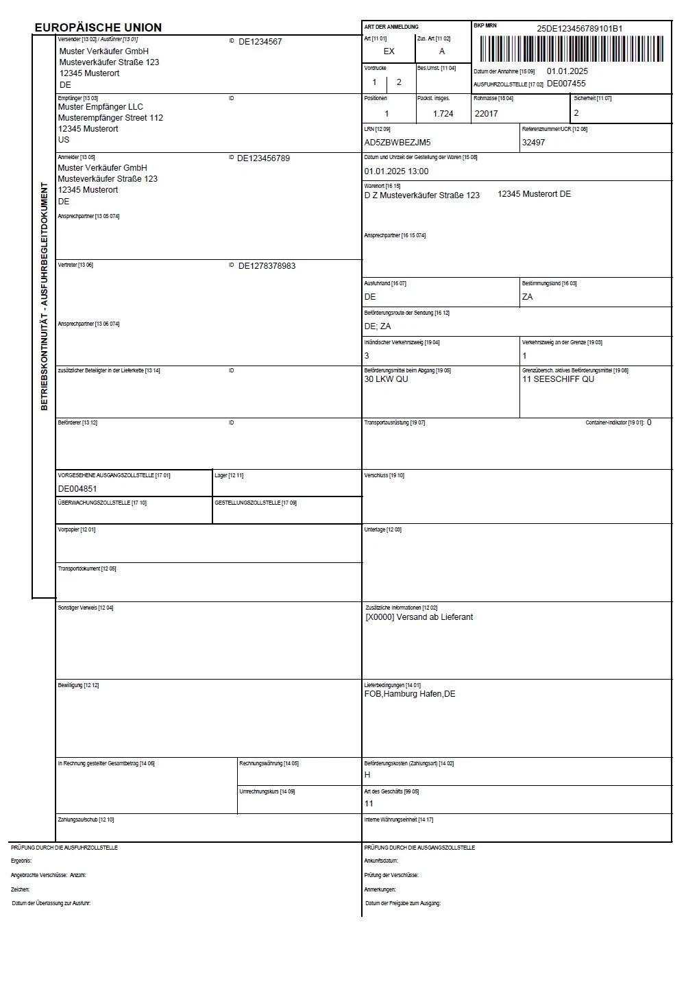 Muster Ausfuhrbegleitdokument pdf AusfuhrDirekt